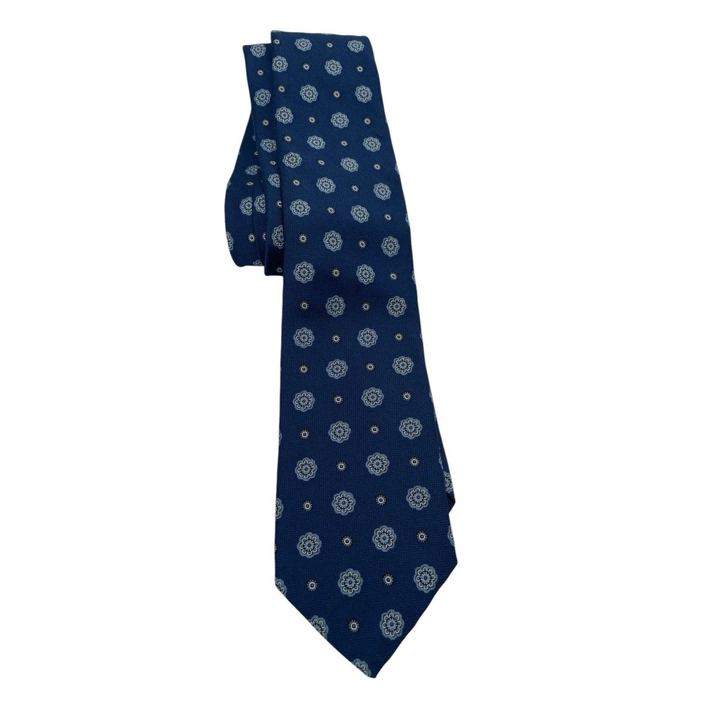 Brooks Brothers Mens Tie Made In New York Blue W/circles 100%Silk Tie (TC1)NWOTs